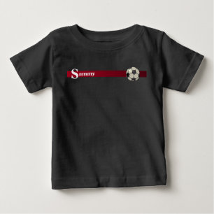 Monogram and Name Soccer Design Baby T-Shirt