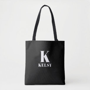 Monogram and Name Tote Bag