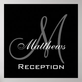 Monogram and Name Wedding Reception Sign