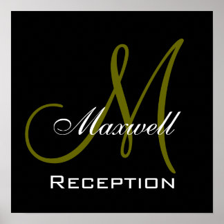 Monogram and Name Wedding Reception Sign