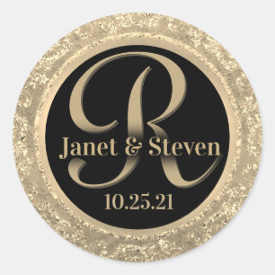 Monogram and Names Gold Glam Seal