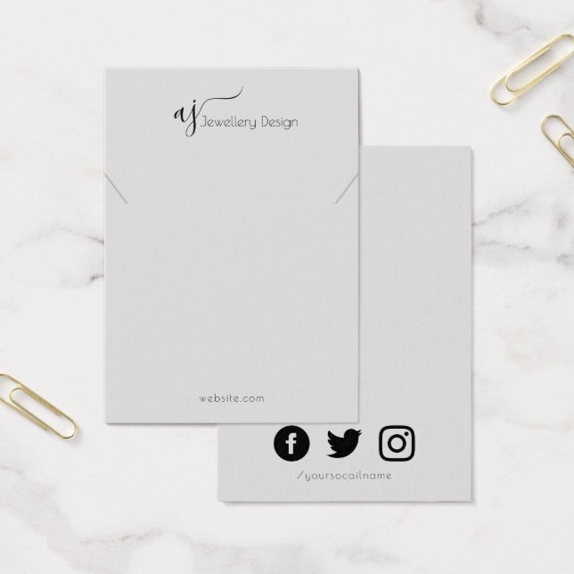 Monogram and social media necklace or bracelet (Office)