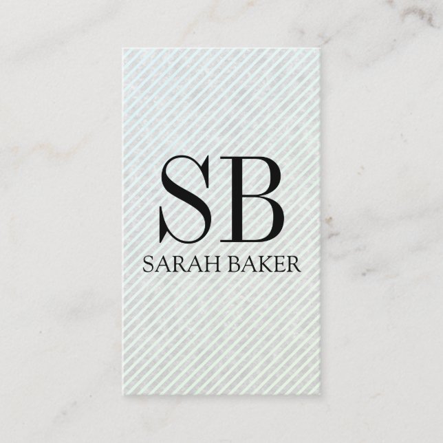 Monogram and Stripes Business Card (Front)