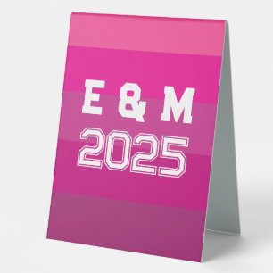 Monogram and year Table Tent Sign