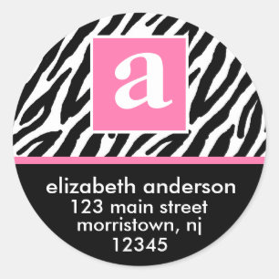 Monogram and Zebra Address Labels