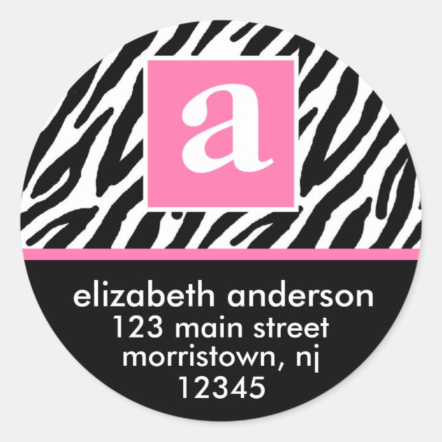 Monogram and Zebra Address Labels (Front)