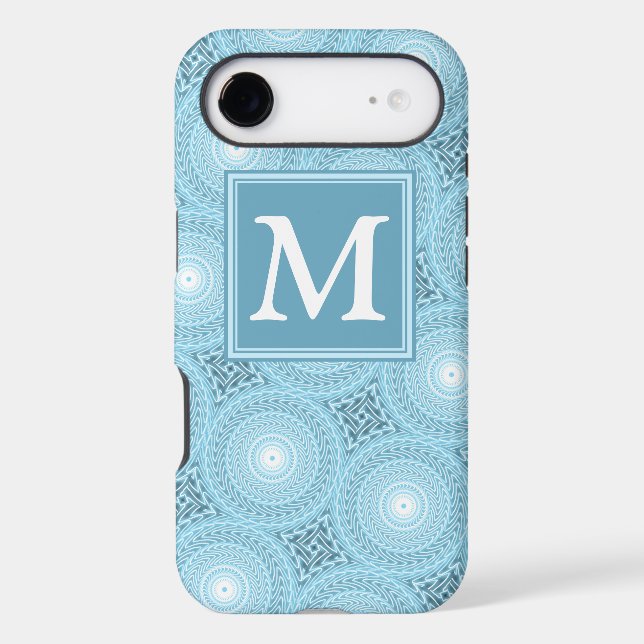 Monogram angel blue circles pattern (Back)
