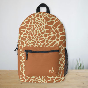 Monogram Animal Giraffe Skin Pattern Printed Backpack
