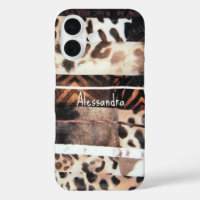 Monogram animal print leopard brown beige cream
