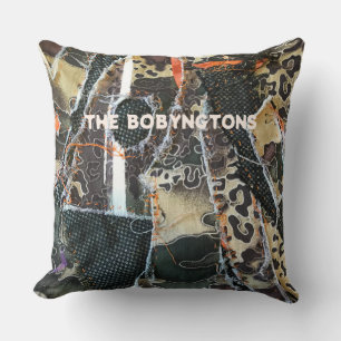 Monogram animal print leopard patchwork pattern cushion