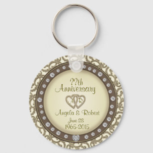 Monogram Anniversary Gold Keychain