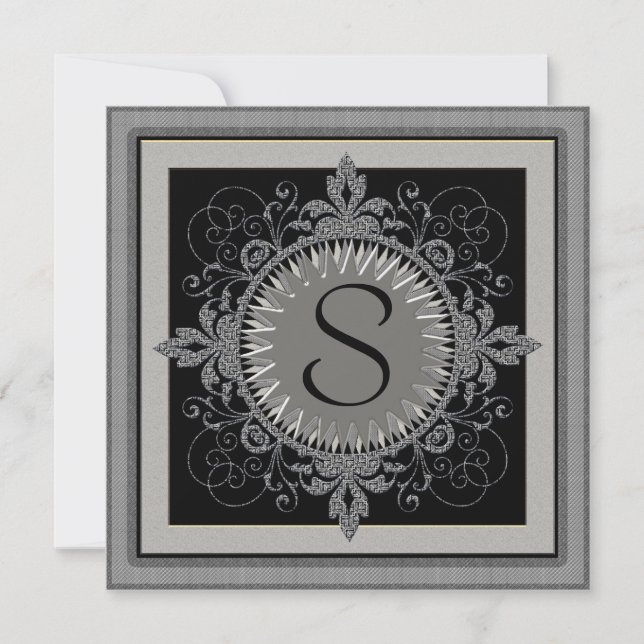 Monogram Anniversary Party Invitation (Front)