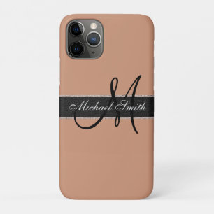 Monogram Antique brass Colour Background iPhone 11 Pro Case