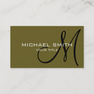Monogram Antique bronze colour background Business Card