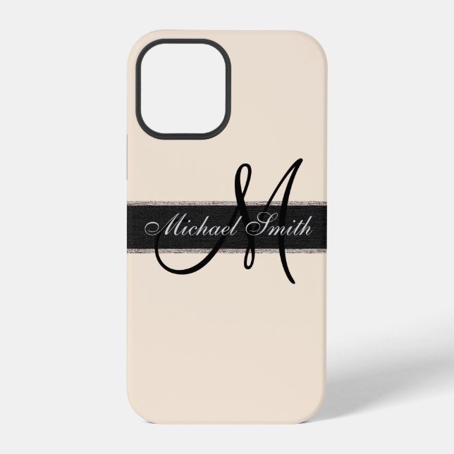 Monogram Antique white Colour Background iPhone Case (Back)