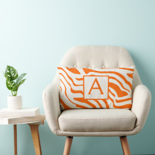 Monogram Any Colour and Off-White Zebra Design  Lumbar Cushion