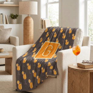 Monogram Aperol Spritz Fleece Blanket 