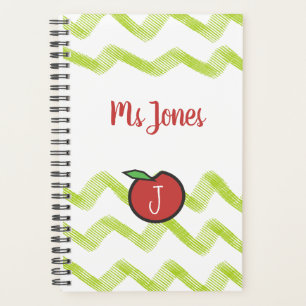 Monogram Apple Teacher Weekly Monthly Planner