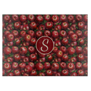 Monogram Apples Cutting Board