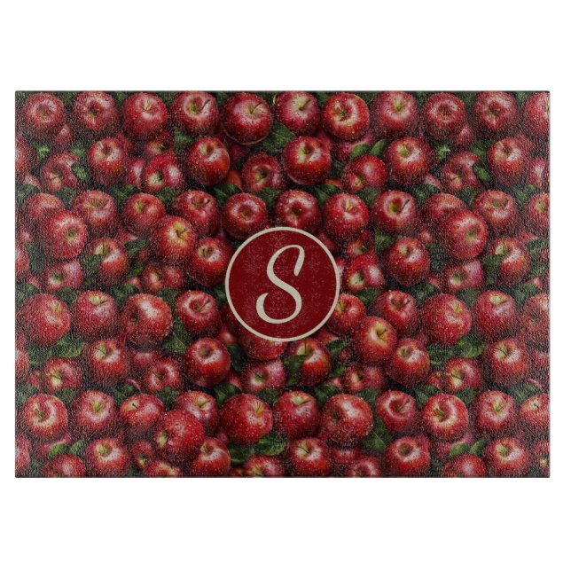 Monogram Apples Cutting Board (Front)