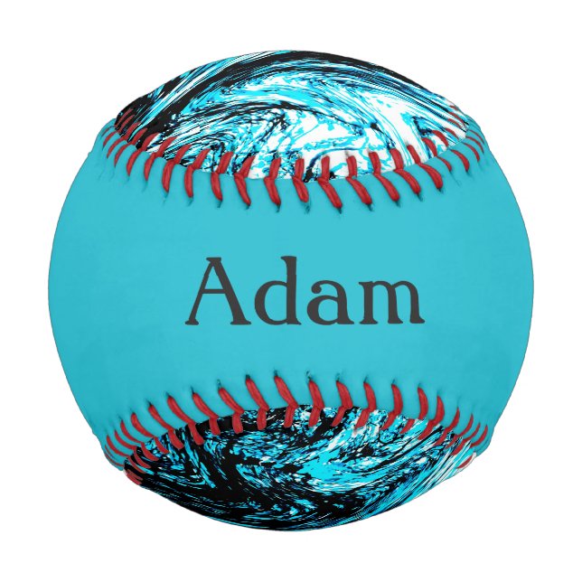 Monogram Aqua Abstract Baseball (Back)