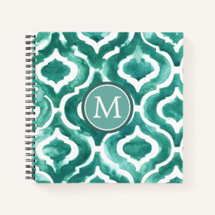 Monogram   Aquamarine Motif IV Notebook