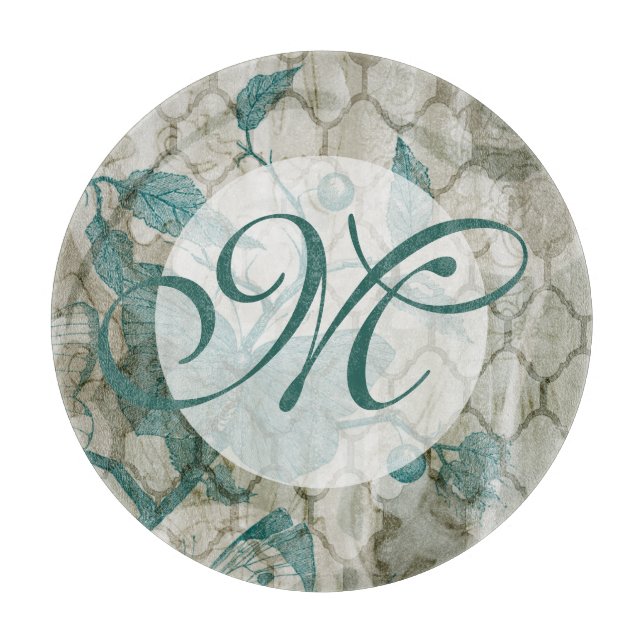 Monogram | Arabesque Butterflies V Cutting Board (Front)