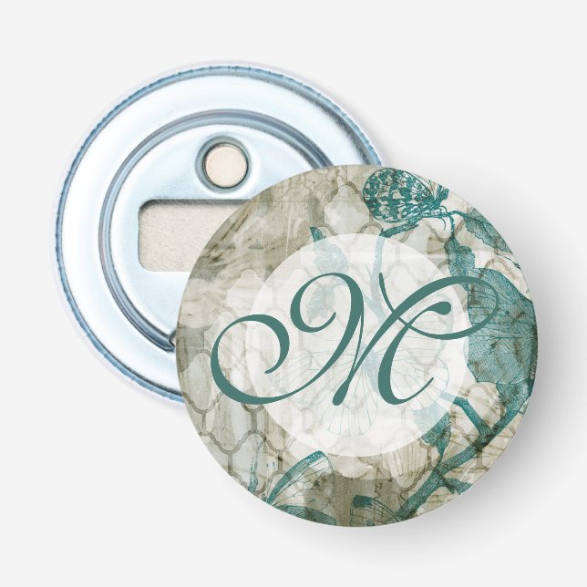Monogram | Arabesque Butterflies VI Bottle Opener (Front)