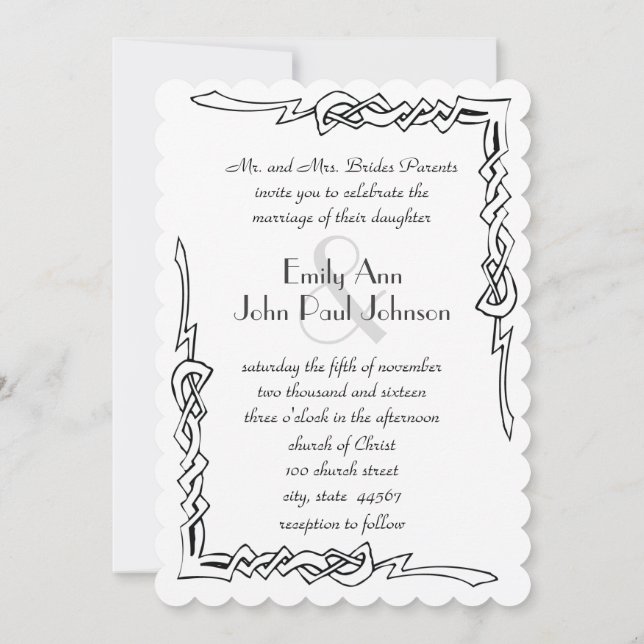 Monogram Art Deco Wedding Invitation (Back)