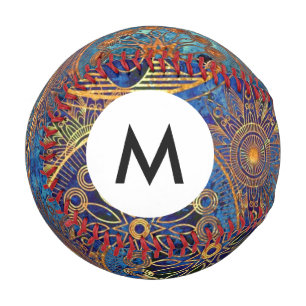 Monogram Art grunge pattern Baseball