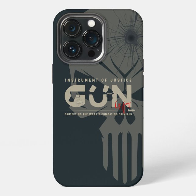 Monogram Art of Gun | (Dark mode) iPhone Case (Back)
