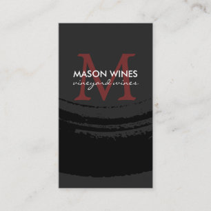 Monogram Artistic Brushed Wine Glass Business Card