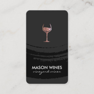 Monogram Artistic Brushed Wine Glass Business Card
