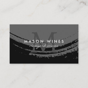 Monogram Artistic Brushed Wine Glass Business Card