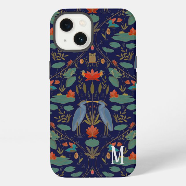 Monogram Arts & Crafts Heron iPhone / iPad case (Back)