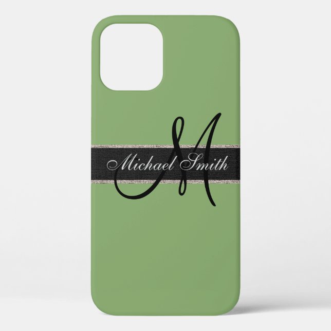 Monogram Asparagus Colour Background Case-Mate iPhone Case (Back)