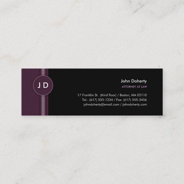 Monogram Attorney at Law - Business Card (Front)