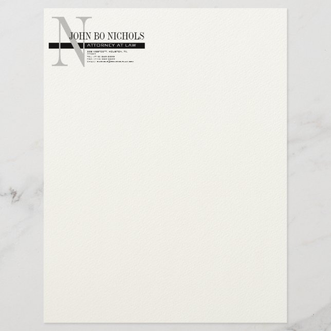 Monogram Attorney Letterhead Design (Front)