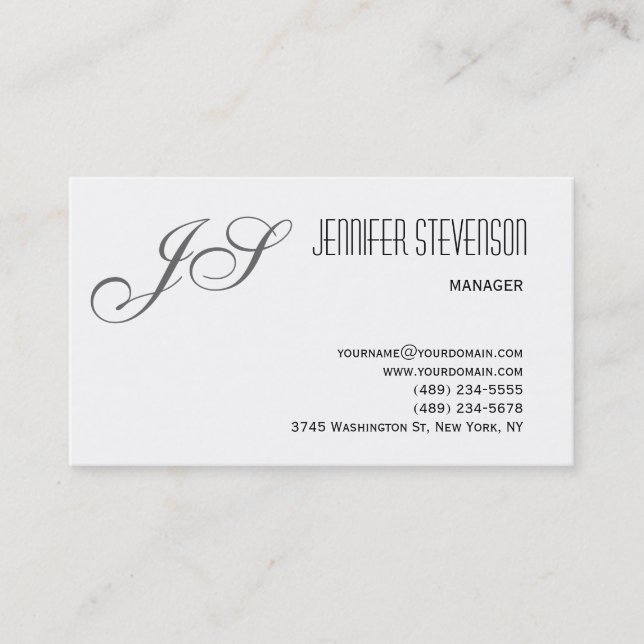 Monogram Attractive Charm Consultant Business Card (Front)