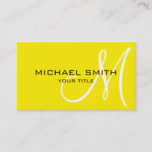 Monogram Aureolin colour background Business Card