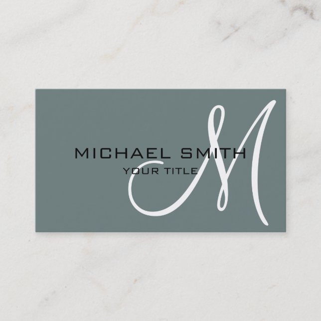 Monogram AuroMetalSaurus colour background Business Card (Front)