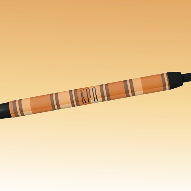 Monogram | Autumn-Fall Modern Plaid Ink Black Ink Pen (Creator Uploaded)