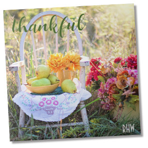 Monogram, Autumn Fall Wildflowers Ceramic Tile