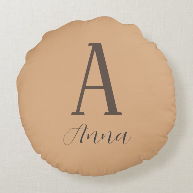 Monogram Autumn vibe Round Cushion (Back)