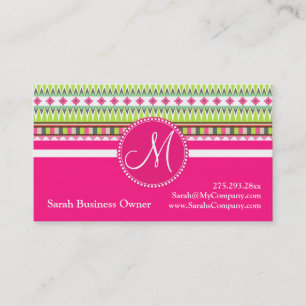 Monogram Aztec Andes Trial Mountains Diamonds Business Card