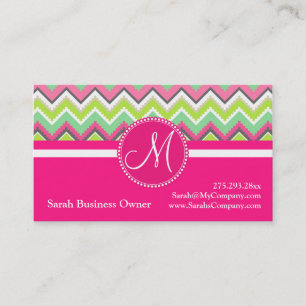 Monogram Aztec Andes Tribal Mountains Chevron Business Card