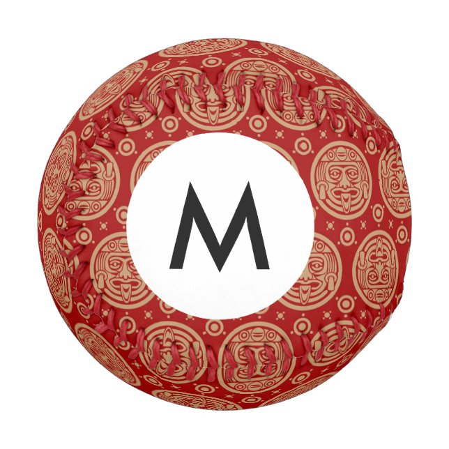 Monogram Aztec Pattern Baseball (Front Left)