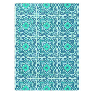 Monogram Azulejo Ceramic Style Vintage Ornament Tablecloth