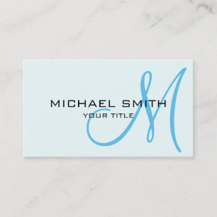 Monogram Azure mist colour background Business Card