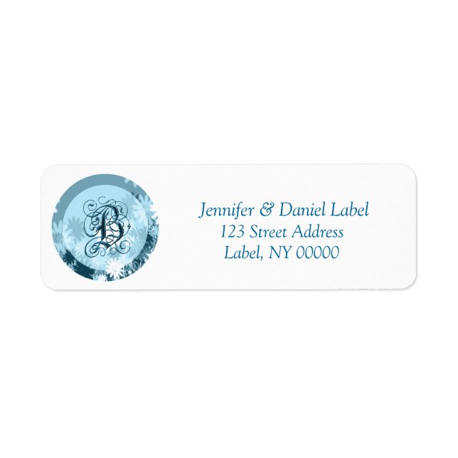 Monogram B Address Labels Stickers (Front)